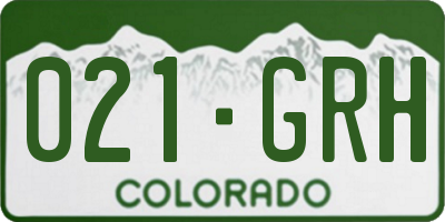 CO license plate 021GRH