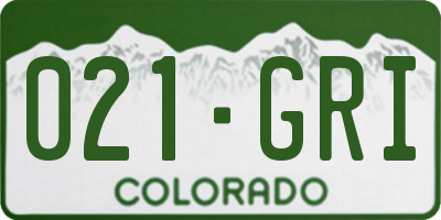 CO license plate 021GRI