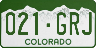 CO license plate 021GRJ