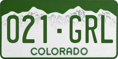 CO license plate 021GRL