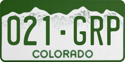 CO license plate 021GRP
