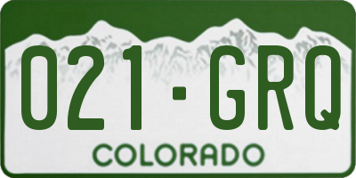 CO license plate 021GRQ