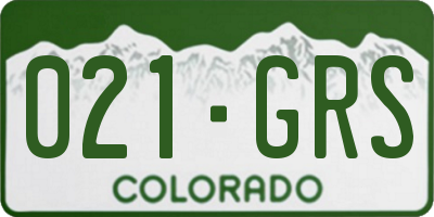 CO license plate 021GRS