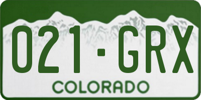 CO license plate 021GRX