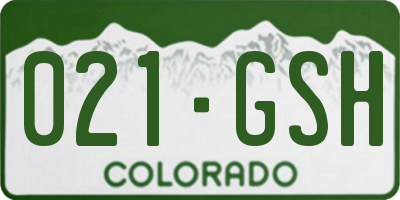 CO license plate 021GSH