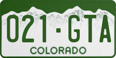 CO license plate 021GTA