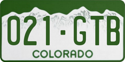 CO license plate 021GTB