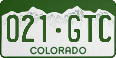 CO license plate 021GTC