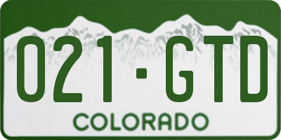 CO license plate 021GTD