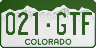 CO license plate 021GTF
