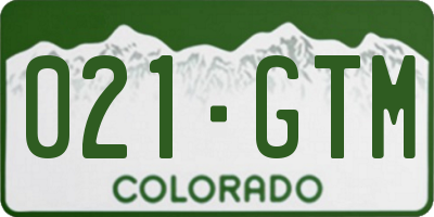 CO license plate 021GTM