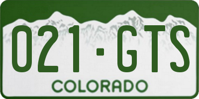 CO license plate 021GTS