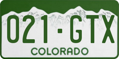 CO license plate 021GTX