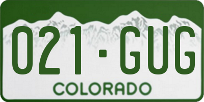CO license plate 021GUG