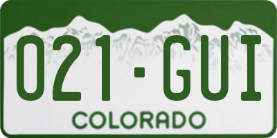 CO license plate 021GUI