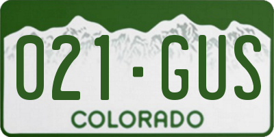 CO license plate 021GUS