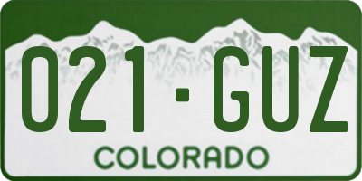 CO license plate 021GUZ