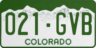 CO license plate 021GVB