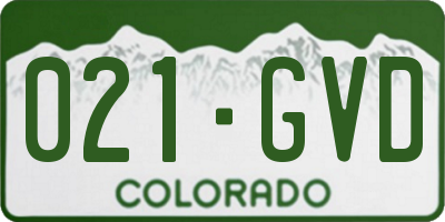 CO license plate 021GVD
