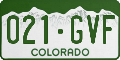 CO license plate 021GVF