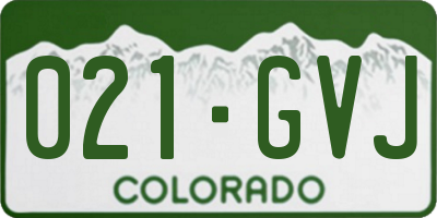 CO license plate 021GVJ