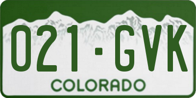 CO license plate 021GVK