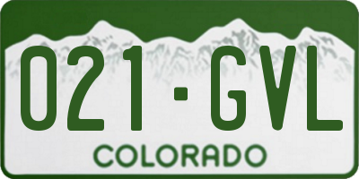 CO license plate 021GVL