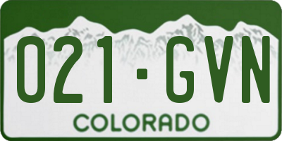 CO license plate 021GVN