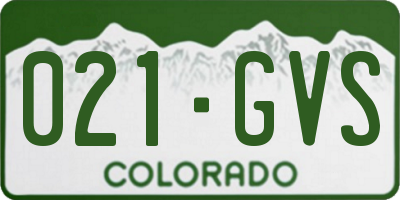 CO license plate 021GVS