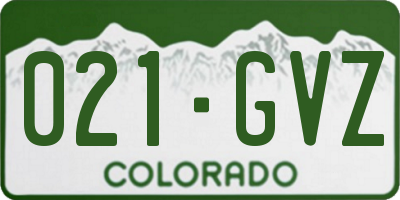 CO license plate 021GVZ