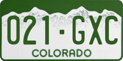 CO license plate 021GXC