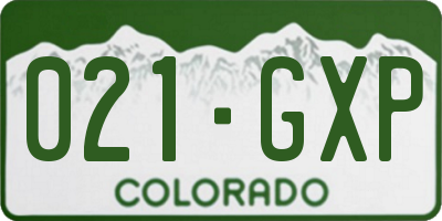 CO license plate 021GXP
