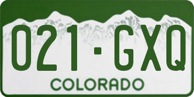 CO license plate 021GXQ
