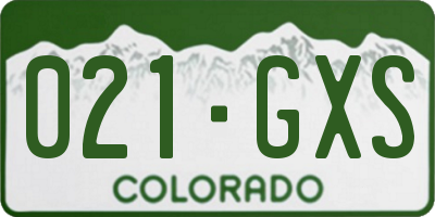 CO license plate 021GXS