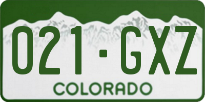 CO license plate 021GXZ