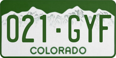 CO license plate 021GYF
