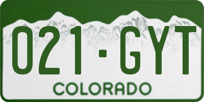 CO license plate 021GYT