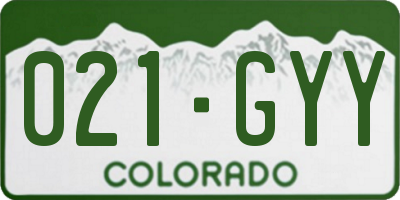 CO license plate 021GYY