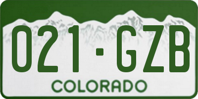 CO license plate 021GZB
