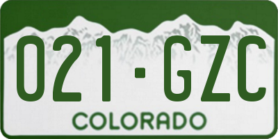 CO license plate 021GZC