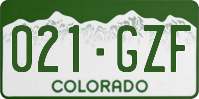 CO license plate 021GZF