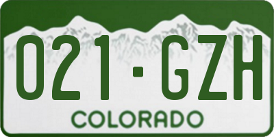 CO license plate 021GZH