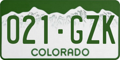 CO license plate 021GZK