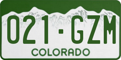 CO license plate 021GZM