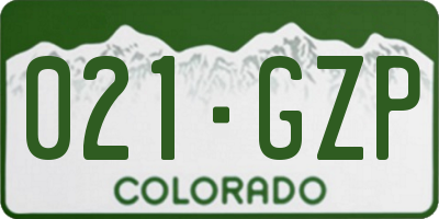 CO license plate 021GZP