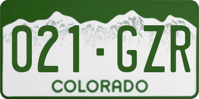 CO license plate 021GZR
