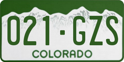CO license plate 021GZS