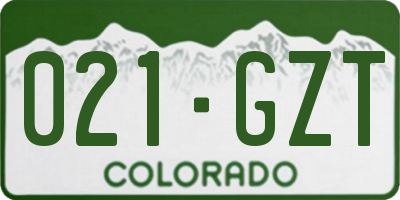 CO license plate 021GZT