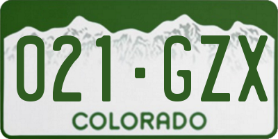 CO license plate 021GZX