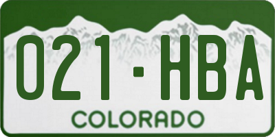 CO license plate 021HBA